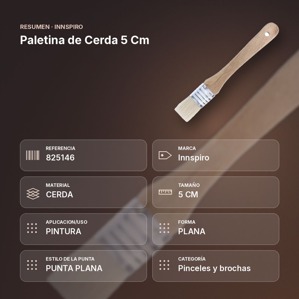 PALETINA DE CERDA 5 CM - resumen de atributos