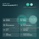 PINCEL ACUARELA Nº 3 - resumen de atributos