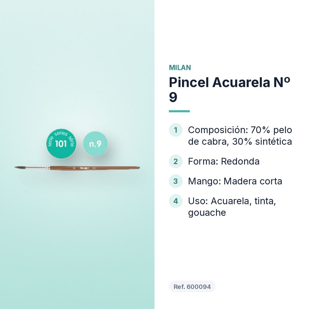 PINCEL ACUARELA Nº 9 - características principales