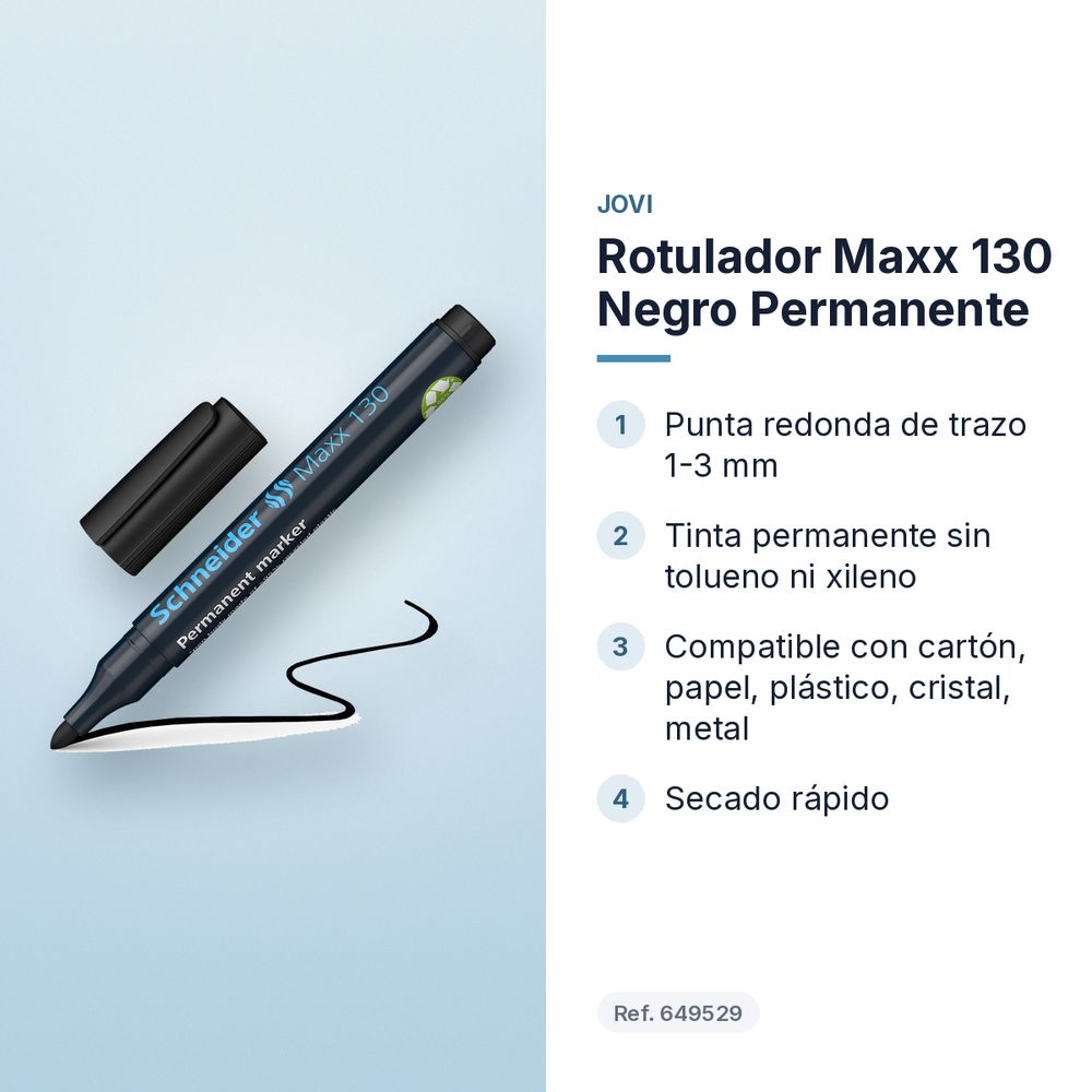 ROTULADOR MAXX 130 NEGRO PERMANENTE - características principales