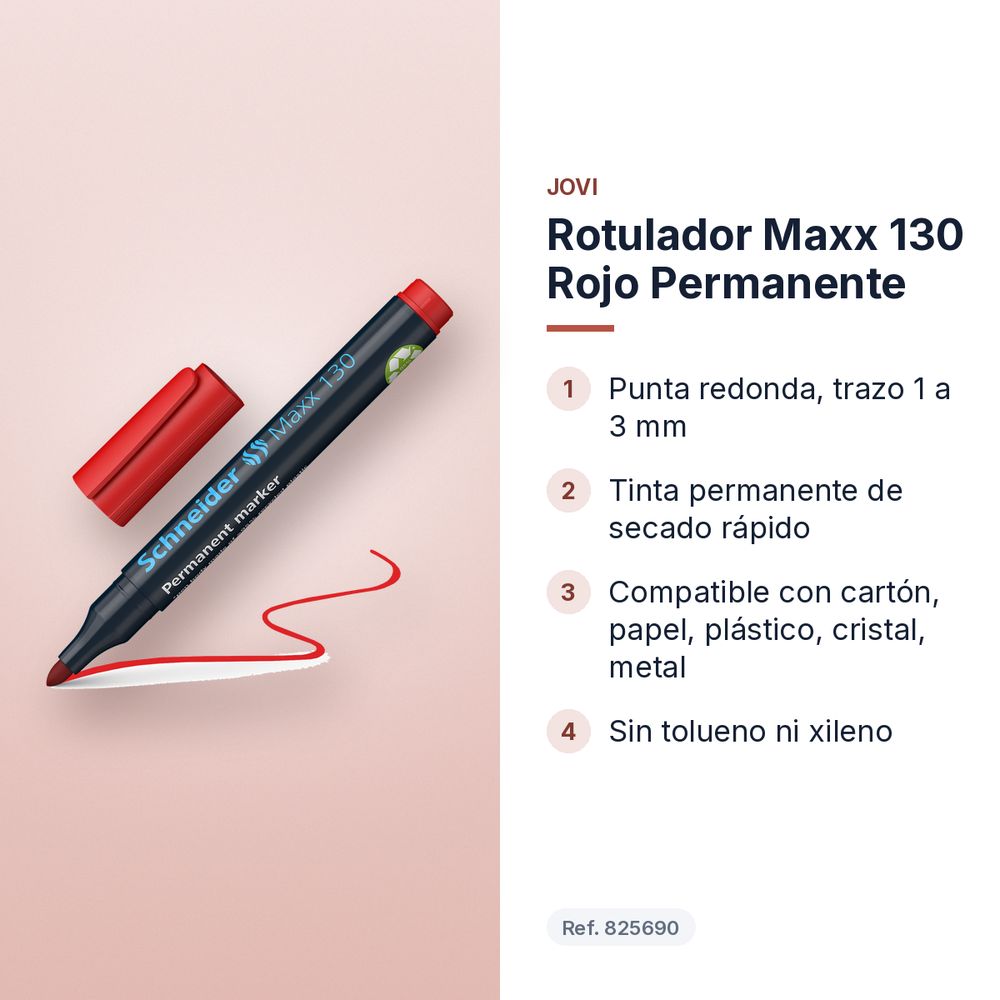 ROTULADOR MAXX 130 ROJO PERMANENTE - características principales