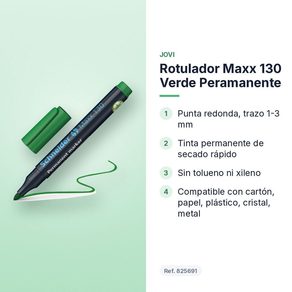 ROTULADOR MAXX 130 VERDE PERAMANENTE - características principales
