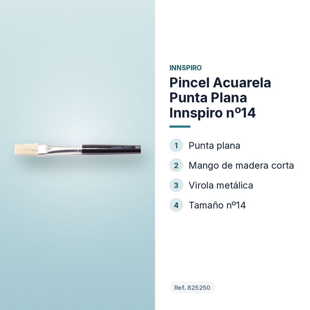 PINCEL ACUARELA PUNTA PLANA INNSPIRO Nº14 - características principales