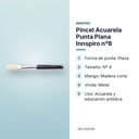 PINCEL ACUARELA PUNTA PLANA INNSPIRO Nº8 - características principales