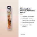 PINCELES DALER ROWNEY ACRÍLICO 10 PIEZAS - características principales