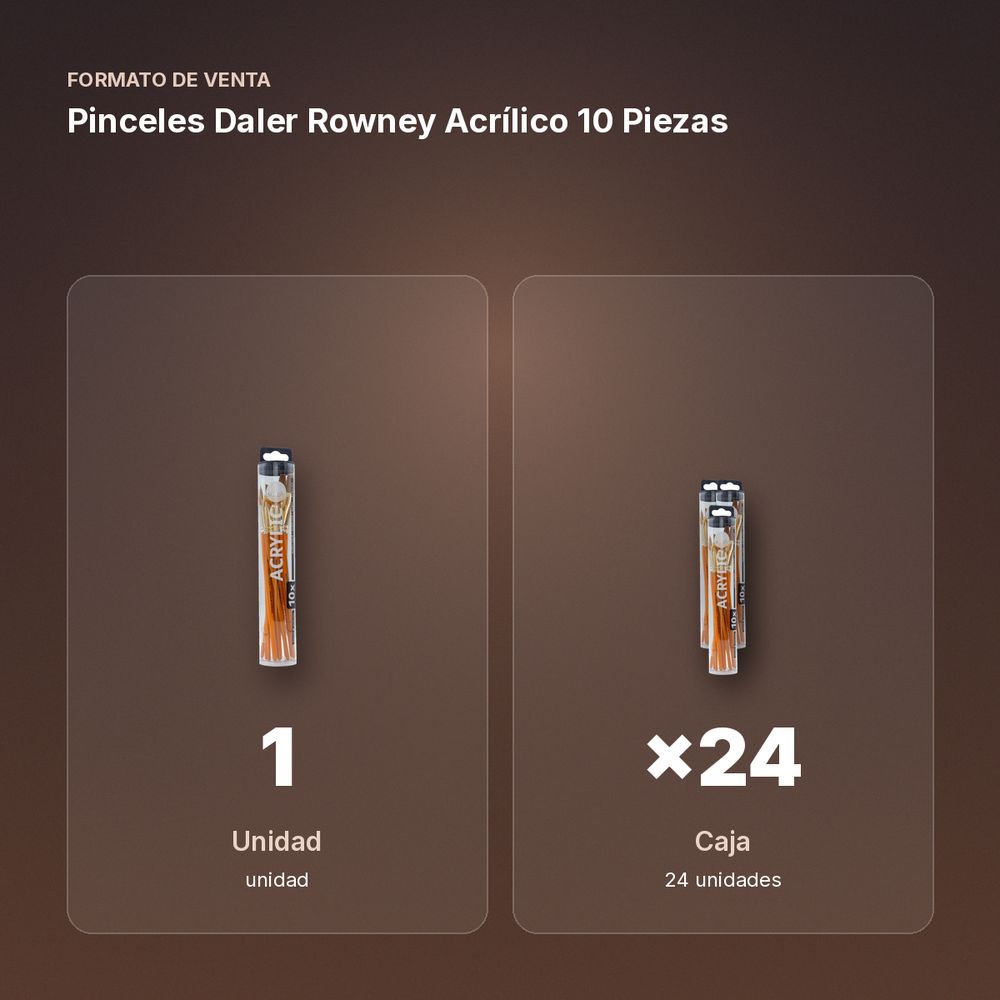 PINCELES DALER ROWNEY ACRÍLICO 10 PIEZAS - formato de venta: caja de 24