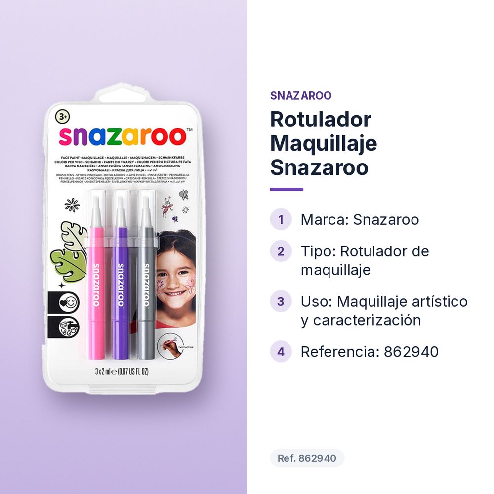 ROTULADOR MAQUILLAJE SNAZAROO - características principales