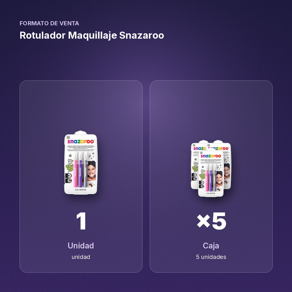 ROTULADOR MAQUILLAJE SNAZAROO - formato de venta: caja de 5