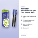 ROTULADOR PERMANENTE SUPER FINO 0,4MM AZUL - características principales