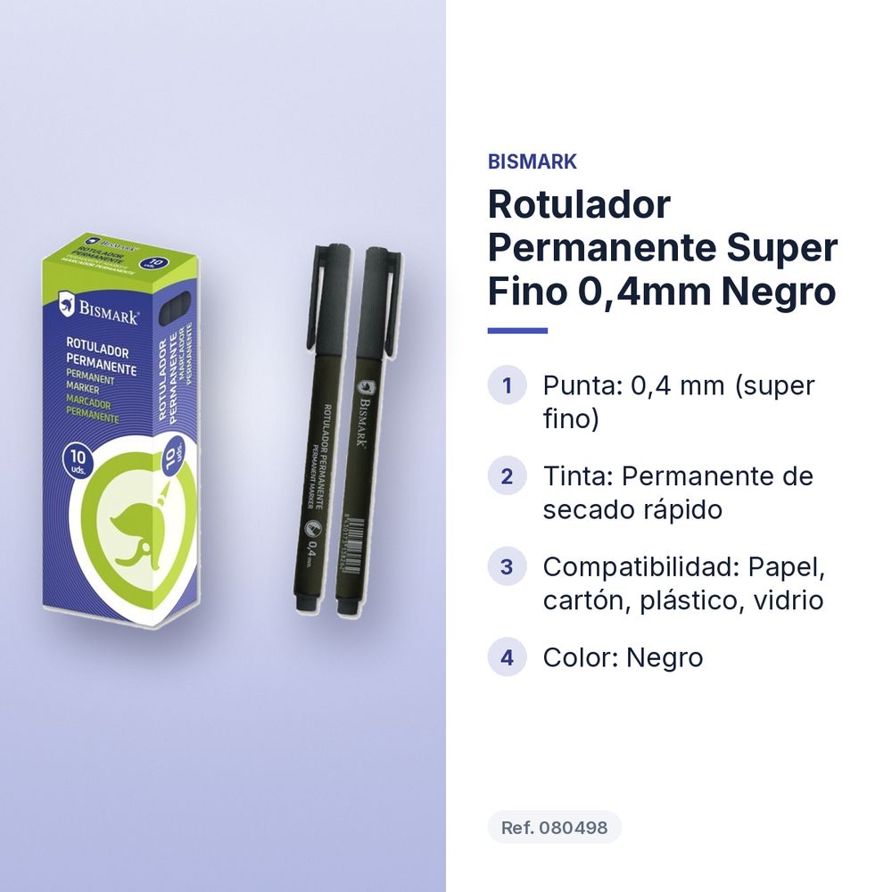 ROTULADOR PERMANENTE SUPER FINO 0,4MM NEGRO - características principales