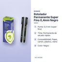 ROTULADOR PERMANENTE SUPER FINO 0,4MM NEGRO - características principales