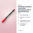 ROTULADOR STAEDTLER LUMOCOLOR PERMANENTE 318-2 ROJO PUNTA FINA - características principales