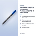 ROTULADOR STAEDTLER LUMOCOLOR PERMANENTE 313-3 AZUL PUNTA SUPERFINA - características principales