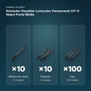 ROTULADOR STAEDTLER LUMOCOLOR PERMANENTE 317-9 NEGRO PUNTA MEDIA - formato de venta: paquete de 10, caja de 100