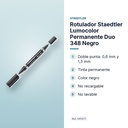 ROTULADOR STAEDTLER LUMOCOLOR PERMANENTE DUO 348 NEGRO - características principales