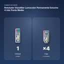 ROTULADOR STAEDTLER LUMOCOLOR PERMANENTE ESTUCHE 4 UDS PUNTA MEDIA - formato de venta: caja de 4