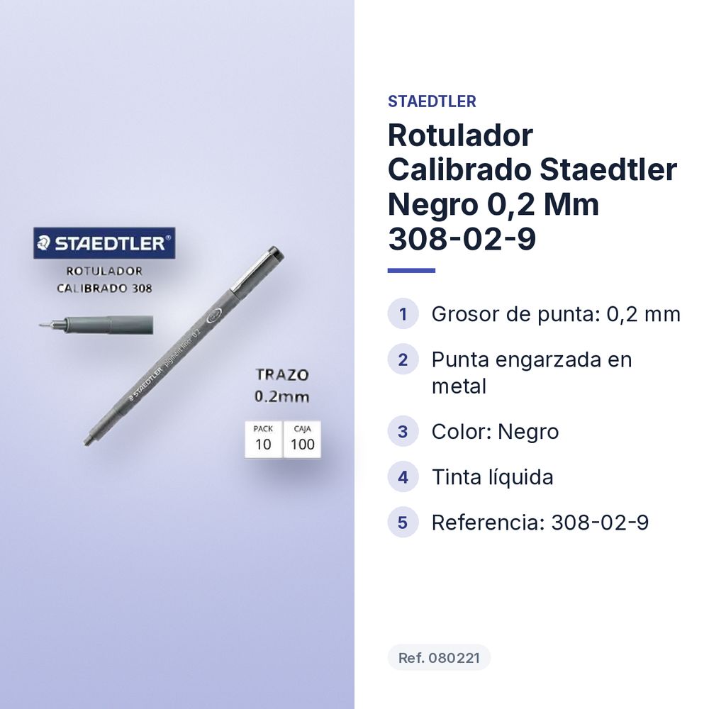 ROTULADOR CALIBRADO STAEDTLER NEGRO 0,2 MM 308-02-9 - características principales