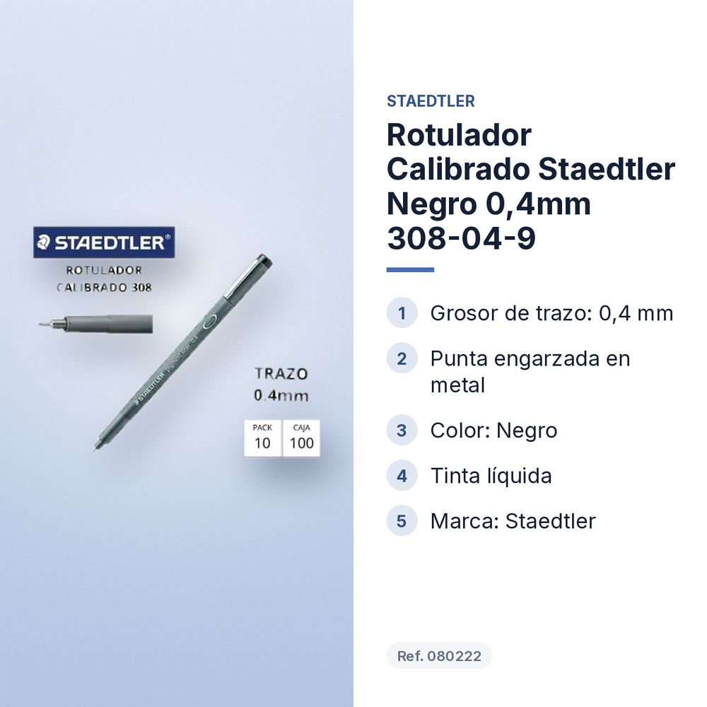 ROTULADOR CALIBRADO STAEDTLER NEGRO 0,4MM  308-04-9 - características principales