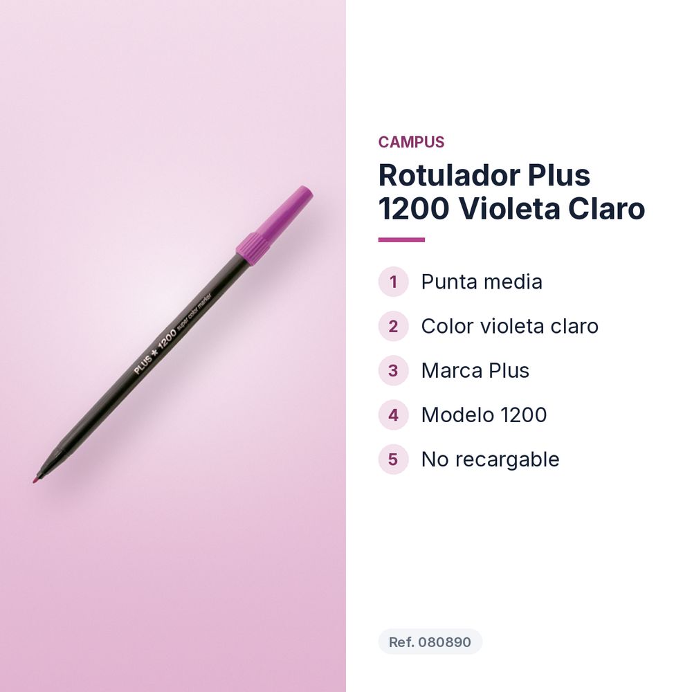 ROTULADOR PLUS 1200 VIOLETA CLARO - características principales