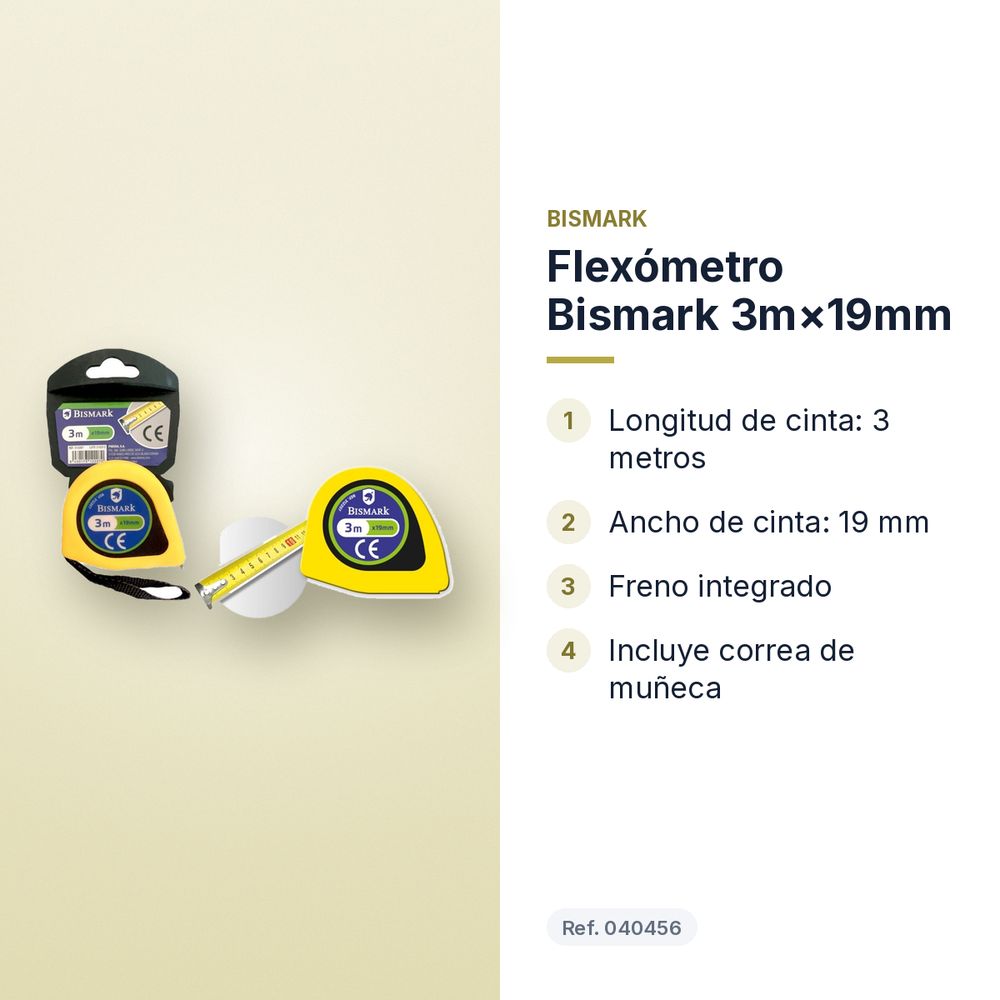 FLEXÓMETRO BISMARK 3M×19MM - características principales