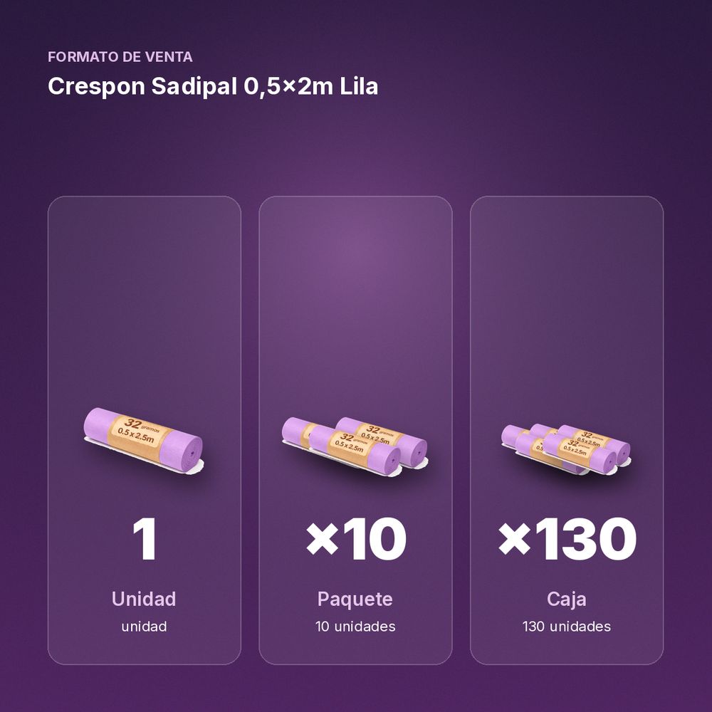 CRESPON SADIPAL 0,5X2M LILA - formato de venta: paquete de 10, caja de 130