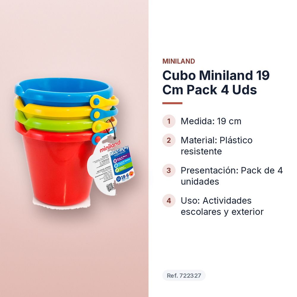 CUBO MINILAND 19 CM PACK 4 UDS - características principales