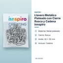 LLAVERO METÁLICO PLATEADO CON CIERRE ROSCA Y CADENA INNSPIRO - características principales