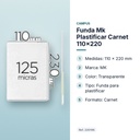 FUNDA MK PLASTIFICAR CARNET 110X220 - características principales