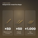 BOLÍGRAFO BIC CRISTAL FINE NEGRO - formato de venta: paquete de 50, caja de 1000