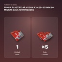FUNDA PLASTIFICAR YOSAN A3 426x303MM 80 MICRAS CAJA 100 UNIDADES - formato de venta: caja de 5