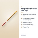 BOLÍGRAFO BIC CRISTAL FINE ROJO - características principales