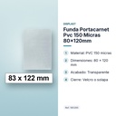 FUNDA PORTACARNET  PVC 150 MICRAS 80X120MM - características principales
