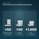 FUNDA PORTACARNET  PVC 150 MICRAS 80X120MM - formato de venta: paquete de 50, caja de 1000