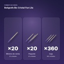 BOLÍGRAFO BIC CRISTAL FUN LILA  - formato de venta: paquete de 20, caja de 360