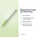 BOLÍGRAFO BIC CRISTAL FUN VERDE CLARO - características principales