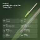 BOLÍGRAFO BIC CRISTAL FUN VERDE CLARO - resumen de atributos