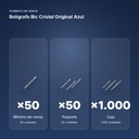 BOLÍGRAFO BIC CRISTAL ORIGINAL AZUL - formato de venta: paquete de 50, caja de 1000