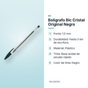 BOLÍGRAFO BIC CRISTAL ORIGINAL NEGRO - características principales