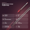 BOLÍGRAFO BIC CRISTAL ORIGINAL ROJO - resumen de atributos