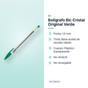 BOLÍGRAFO BIC CRISTAL ORIGINAL VERDE - características principales