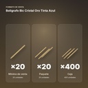 BOLÍGRAFO BIC CRISTAL ORO TINTA AZUL - formato de venta: paquete de 20, caja de 400