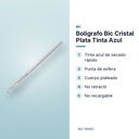 BOLÍGRAFO BIC CRISTAL PLATA TINTA AZUL - características principales