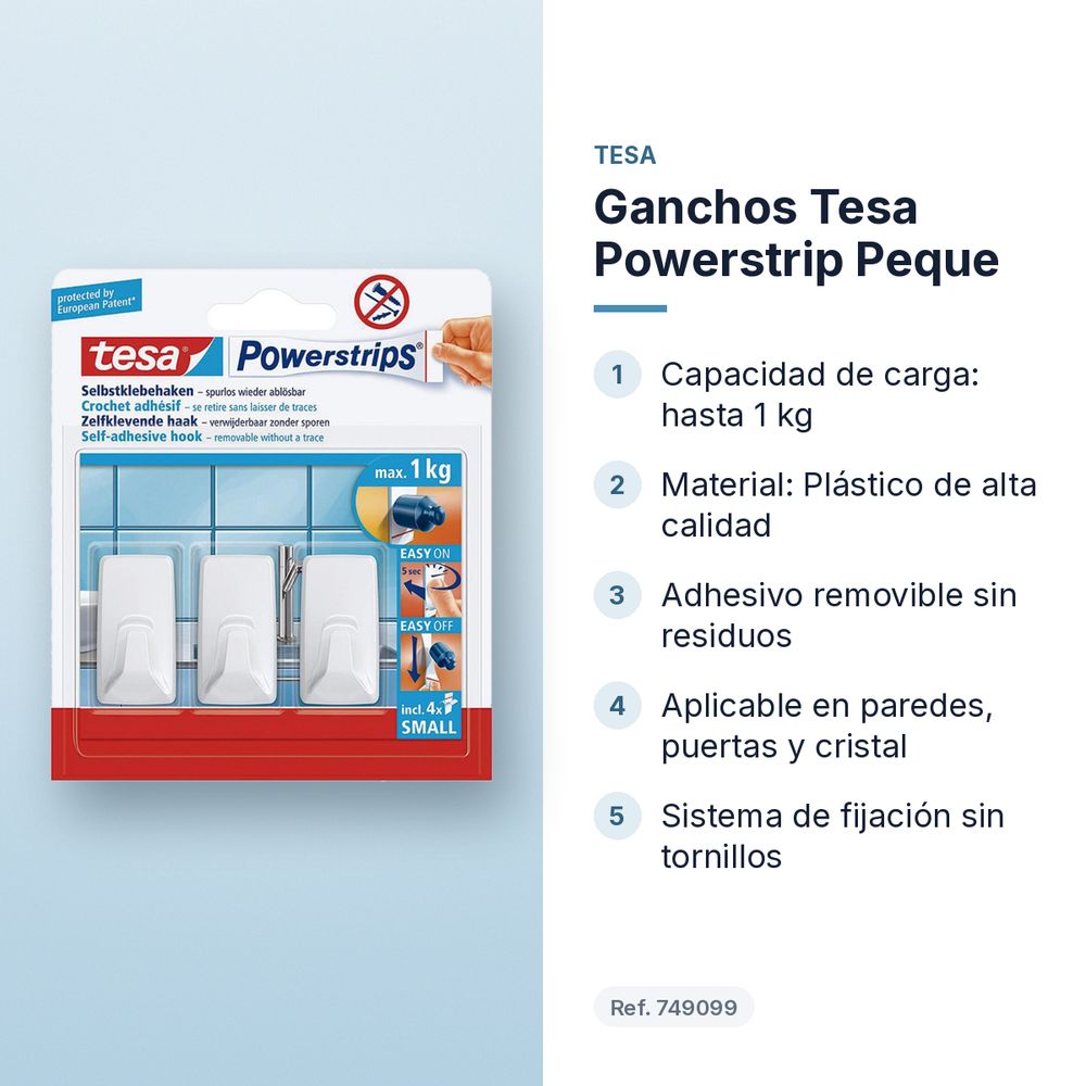 GANCHOS TESA POWERSTRIP PEQUE - características principales