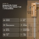 BOLÍGRAFO BIC CRISTAL RE’NEW NEGRO BLÍSTER 1 UD + 2 RECAMBIOS - resumen de atributos