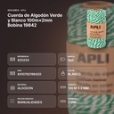 CUERDA DE ALGODÓN VERDE Y BLANCO 100M×2MM BOBINA 19842 - resumen de atributos