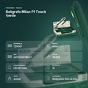 BOLÍGRAFO MILAN P1 TOUCH VERDE - resumen de atributos