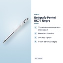 BOLÍGRAFO PENTEL BK77 NEGRO - características principales