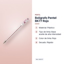BOLÍGRAFO PENTEL BK77 ROJO - características principales