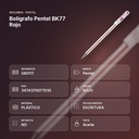 BOLÍGRAFO PENTEL BK77 ROJO - resumen de atributos