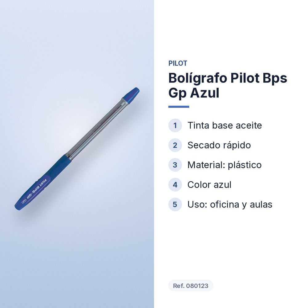 BOLÍGRAFO PILOT BPS GP AZUL  - características principales